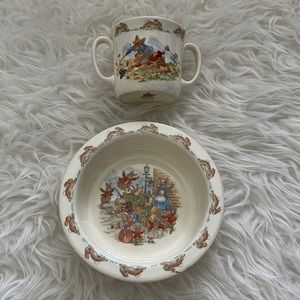 Vintage Bunnykins Royal Doulton Tableware Ltd - 2 Piece Set